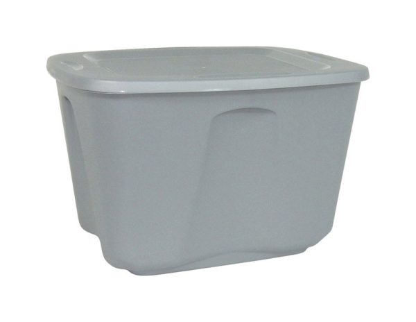 Homz 18 gal Silver Storage Tote 23.5 in. H X 17.5 in. W X 15.5 in. D Stackable