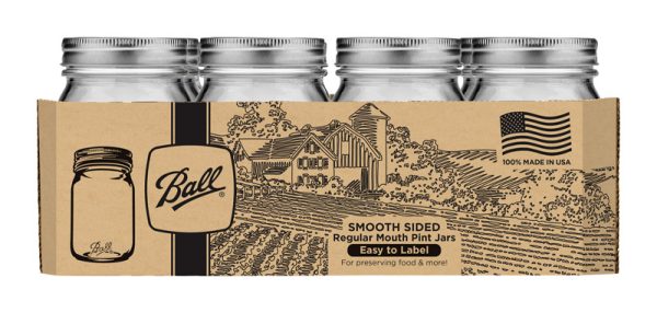 Ball Regular Mouth Mason Jar 1 pt 12 pk