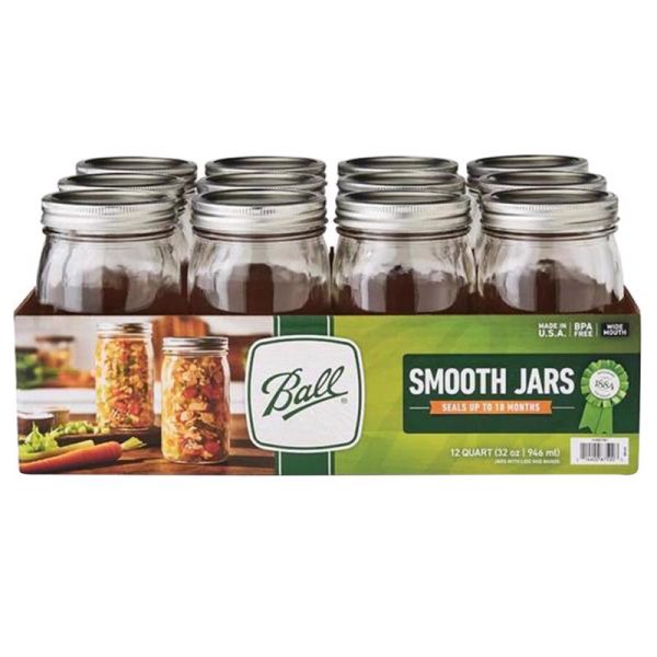 Ball Wide Mouth Mason Jar 1 qt 12 pk
