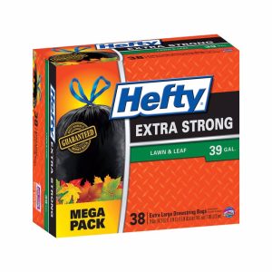 Hefty Extra Strong 39 gal Lawn and Leaf Bags Drawstring 38 pk