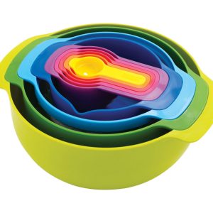 Joseph Joseph Nest 3 qt Polypropylene Multicolored Mixing Bowls and Measuring Set 9 pc