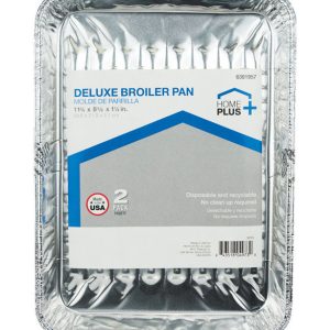 Home Plus Durable Foil 8-1/2 in. W X 11-3/4 in. L Broiler Pan Silver 2 pk