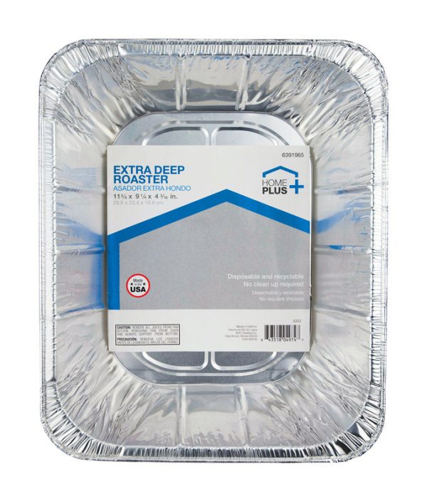 Home Plus 9-1/4 in. W X 11-3/4 in. L Deep Roaster Silver 1 pk