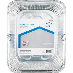 Home Plus Durable Foil 9-1/4 in. W X 11-3/4 in. L Roaster Pan Silver 2 pk