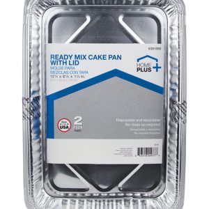 Home Plus Durable Foil 8-1/8 in. W X 12-1/4 in. L Cake Pan Silver 2 pk