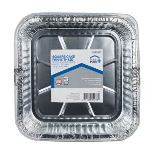 Home Plus Durable Foil 7-7/8 in. W X 7-7/8 in. L Cake Pan Silver 3 pk