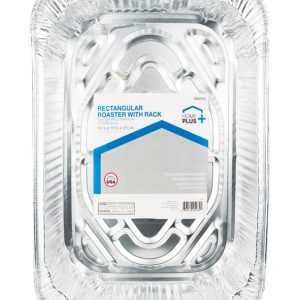 Home Plus Durable Foil 11-7/8 in. W X 16-5/8 in. L Roasting Rack and Pan Silver 1 pk
