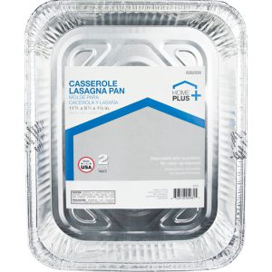 Home Plus Durable Foil 9-1/4 in. W X 11-3/4 in. L Casserole Lasagna Pan Silver 2 pc