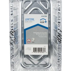 Home Plus Durable Foil 3-3/4 in. W X 8 in. L Loaf Pan Silver 3 pk