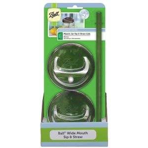 Ball Drinkware Series Wide Mouth Sip and Straw Lid 2 pk