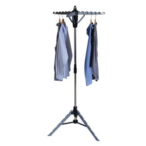 Homz 67 in. H X 29 in. W X 29 in. D Metal Tripod Collapsible Clothes Drying Rack
