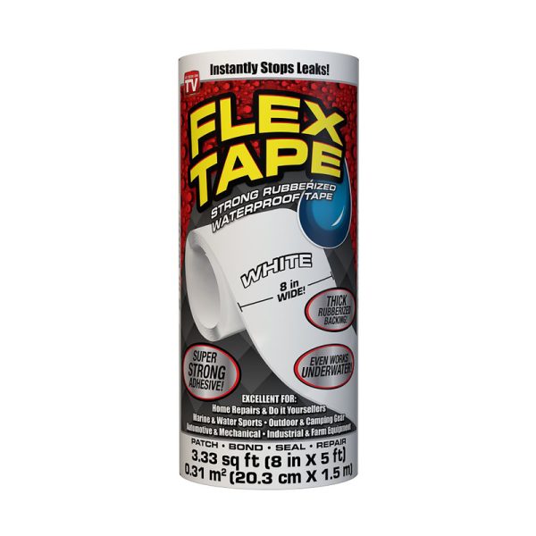 FLEX SEAL Family of Products FLEX TAPE 8 in. W X 5 ft. L White Waterproof Repair Tape