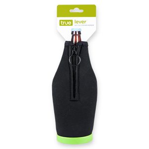 TRUE Lever Black Plastic Manual Bottle Opener/Koozie