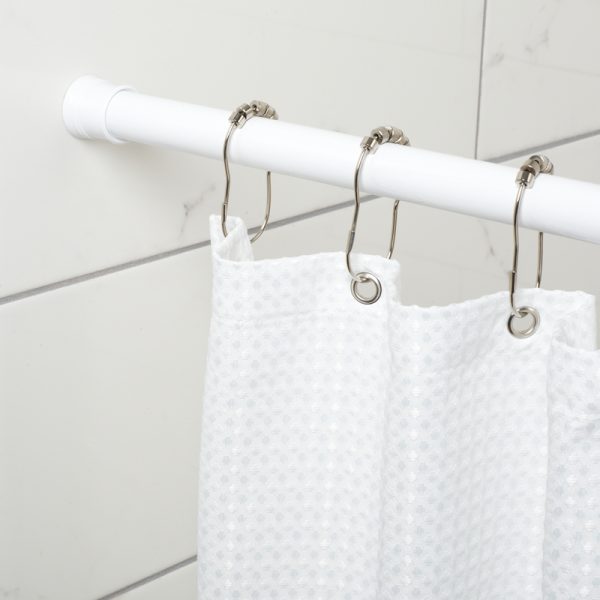Zenna Home Baked Enamel White Tension Rod 49 in. L X 86 in. L