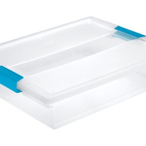 Sterilite 5.7 qt Clear Clip Storage Box 3.25 in. H X 11 in. W X 14 in. D Stackable