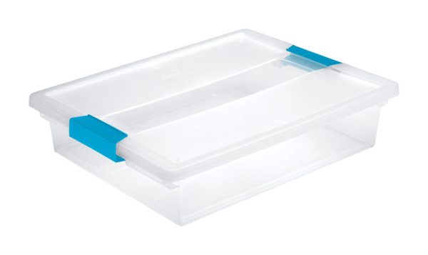 Sterilite 5.7 qt Clear Clip Storage Box 3.25 in. H X 11 in. W X 14 in. D Stackable