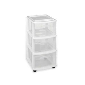 Homz 3 lb Clear/White Drawer Organizer 25.5 in. H X 14.25 in. W X 12.5 in. D Stackable