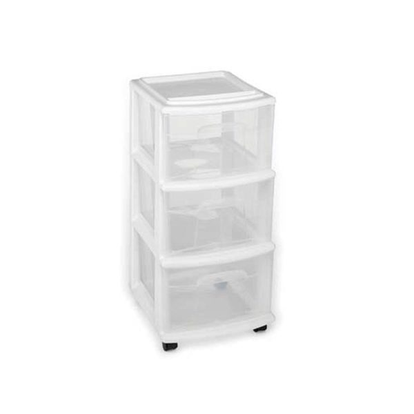 Homz 3 lb Clear/White Drawer Organizer 25.5 in. H X 14.25 in. W X 12.5 in. D Stackable
