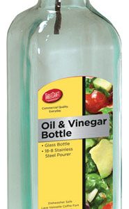 TableCraft Clear Glass/Steel Oil and Vinegar Bottle w/Pourer 16 oz