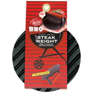 TableCraft BBQ Gray Cast Iron Steak Weight w/Handle