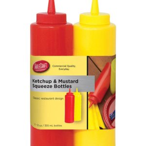 TableCraft Nostalgia Red/Yellow Polyethylene Ketchup and Mustard Dispensers 24 oz