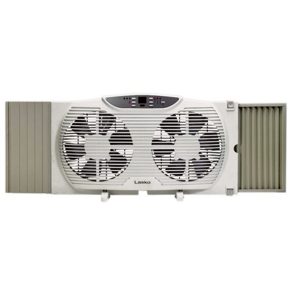 Lasko 10.23 in. H X 9 in. D 3 speed Electronically Reversible Twin Window Fan
