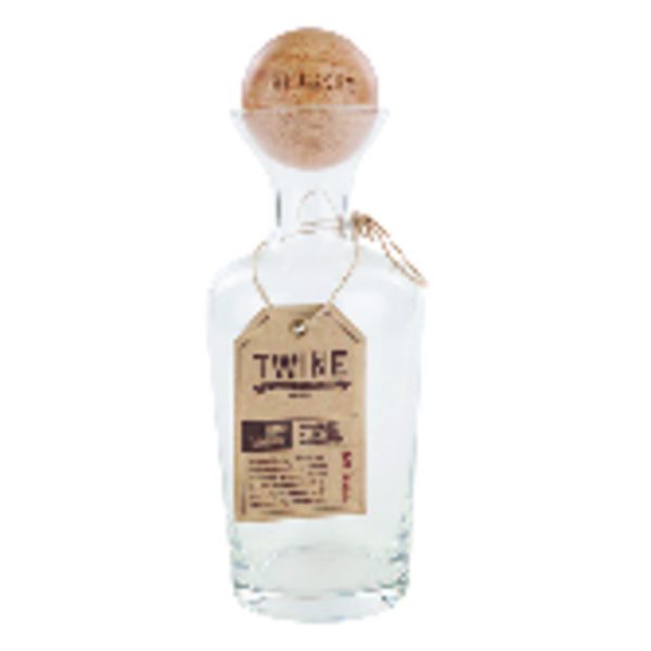 TWINE Rustic Farmhouse 25 oz Brown Glass/Wood Wine Decanter