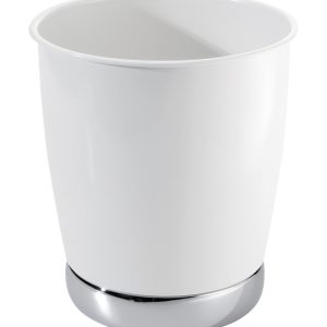iDesign York White Steel Classic American Trash Can