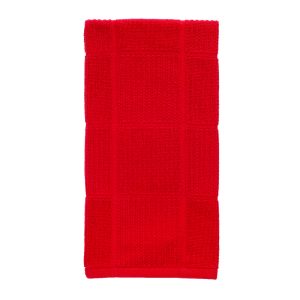 T-Fal Red Cotton Checked Parquet Kitchen Towel 1 pk