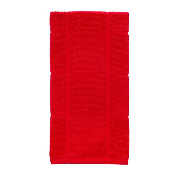 T-Fal Red Cotton Checked Parquet Kitchen Towel 1 pk