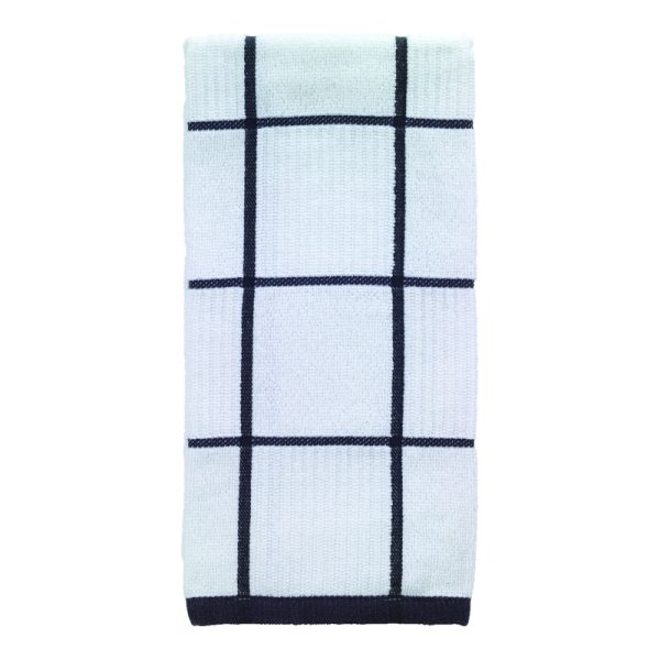 T-Fal Charcoal Cotton Checked Parquet Kitchen Towel 1 pk