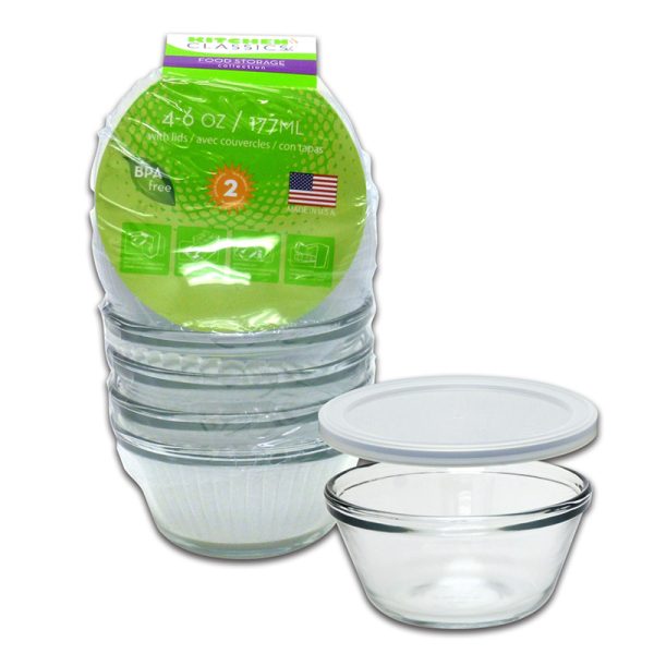 Kitchen Classics 6 oz Clear Food Storage Container Set 4 pk