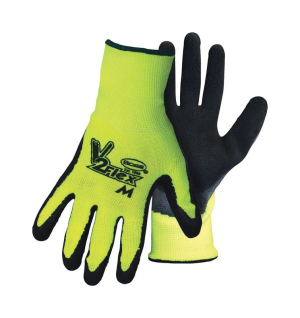 Boss V2 Flexi Grip Men's Indoor/Outdoor Hi-Viz Gloves Black/Green M 1 pair