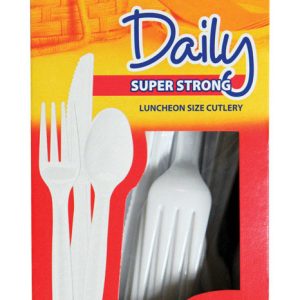 Diamond White Plastic Luncheon Size Heavy Duty Cutlery 48 pk