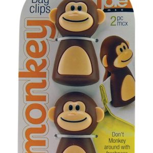 Joie Monkey Brown/ Beige Plastic Bag Clips