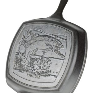 Lodge Wildlife Series-Rainbow Trout Cast Iron Grill Pan 10-1/2 in. Black
