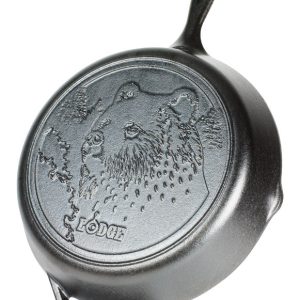 Lodge Wildlife Series-Brown Bear Cast Iron Skillet 12 in. Black