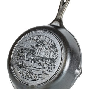 Lodge Wildlife Series-Mallard Cast Iron Skillet 8 in. Black