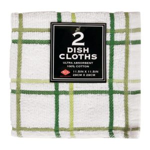 Ritz Cactus Cotton Check Dish Cloth 2 pk