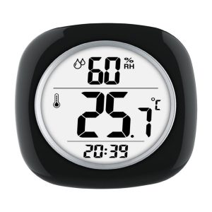 Taylor Hygrometer/Temperature/Time Digital Thermometer Plastic Black 4.75 in.