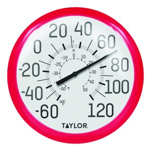 Taylor Dial Thermometer Plastic Red 13.25 in.