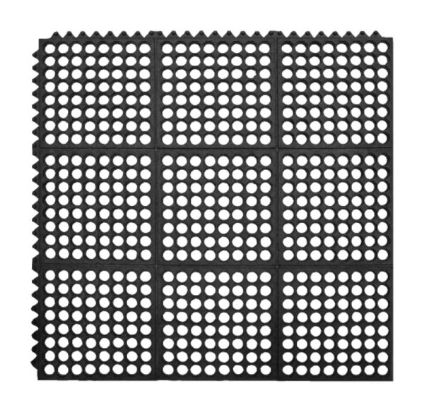 Multy Home 3 ft. L X 3 ft. W Black Flow-Through Polyester/Vinyl Anti Fatigue Mat