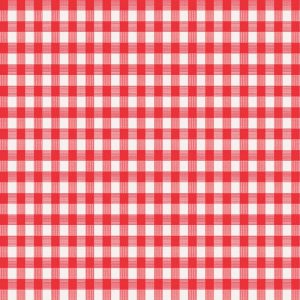 Magic Cover Red/White Checkered Vinyl Disposable Tablecloth 54 in. 54 in.