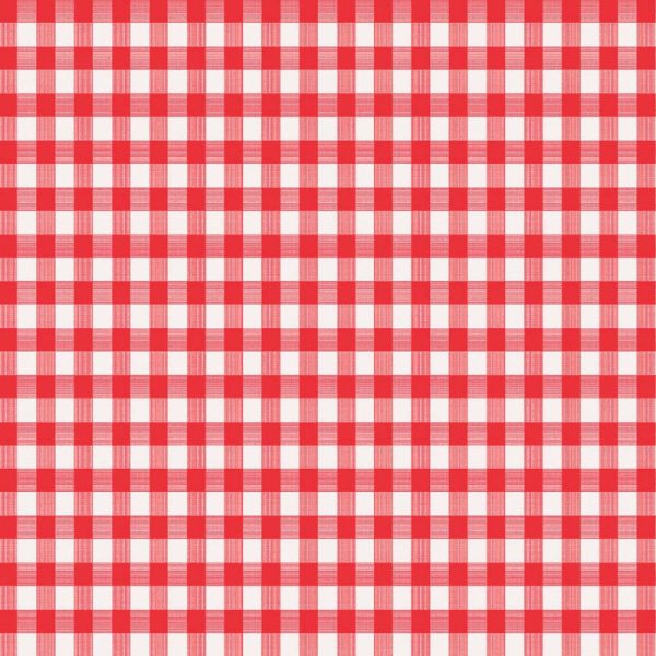Magic Cover Red/White Checkered Vinyl Disposable Tablecloth 54 in. 54 in.