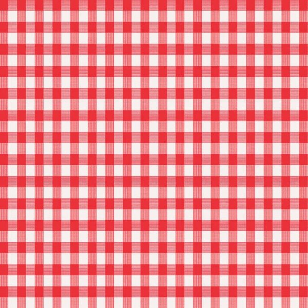 Magic Cover Red/White Checkered Vinyl Disposable Tablecloth 90 in. 52 in.