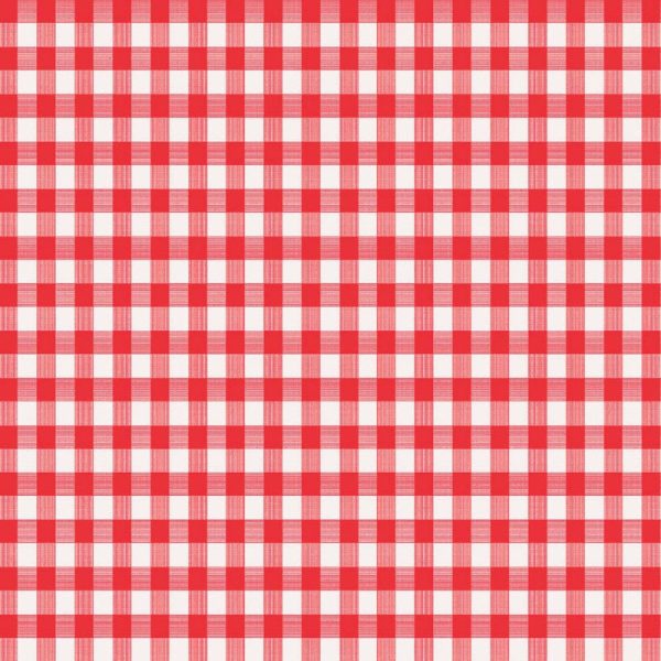 Magic Cover Red/White Checkered Vinyl Disposable Tablecloth 52 in. 52 in.