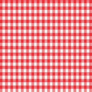 Magic Cover Red/White Checkered Vinyl Disposable Tablecloth 90 in. 52 in.