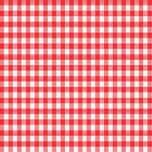 Magic Cover Red/White Checkered Vinyl Disposable Tablecloth 90 in. 52 in.