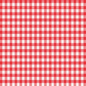 Magic Cover Red/White Checkered Vinyl Disposable Tablecloth 54 in. 54 in.