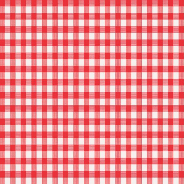 Magic Cover Red/White Checkered Vinyl Disposable Tablecloth 54 in. 54 in.